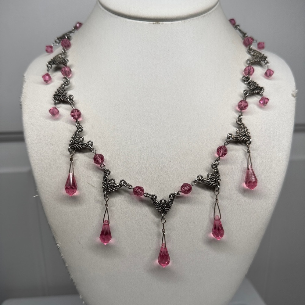 Victorian pink necklace